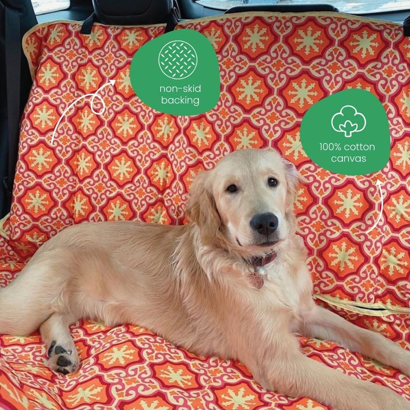 Molly Mutt 3-in-1 Back Seat Cover for Dogs, 100% Cotton Canvas Back Seat Hammock with Headrest Straps, Belt Slots, & Anchors, Non-Skid Cargo Area Cover, Machine Washable, No Harmful Chemicals, 56"x56" - Image 4